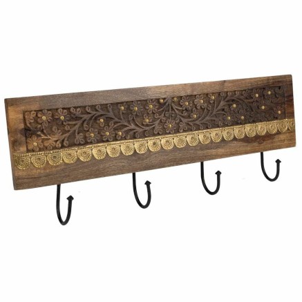 Perchero de Pared Alexandra House Living Marrón Hierro Madera de mang