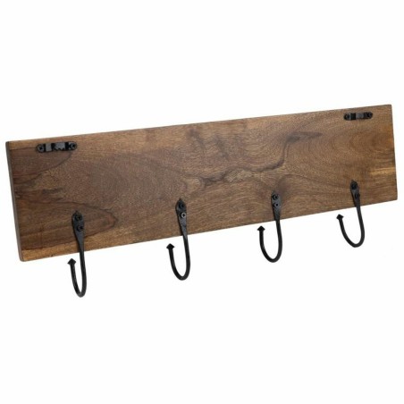 Wall mounted coat hanger Alexandra House Living Brown Iron Mango wood