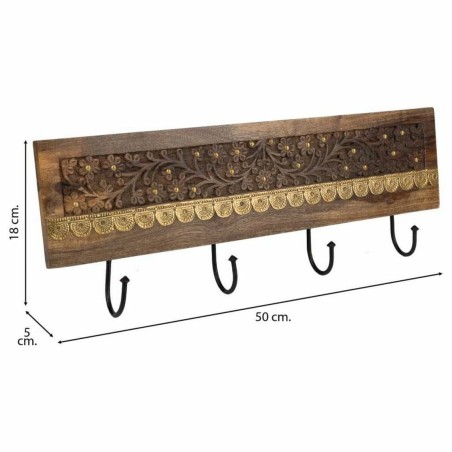 Wall mounted coat hanger Alexandra House Living Brown Iron Mango wood