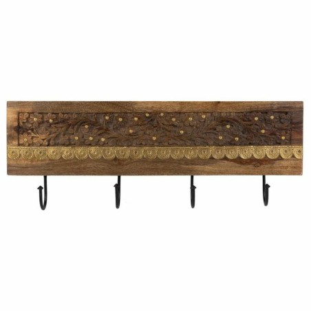 Wall mounted coat hanger Alexandra House Living Brown Iron Mango wood