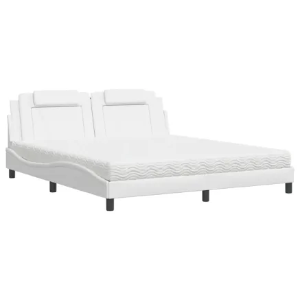 Lit Viana avec matelas blanc 180x200 cm similicuir 2