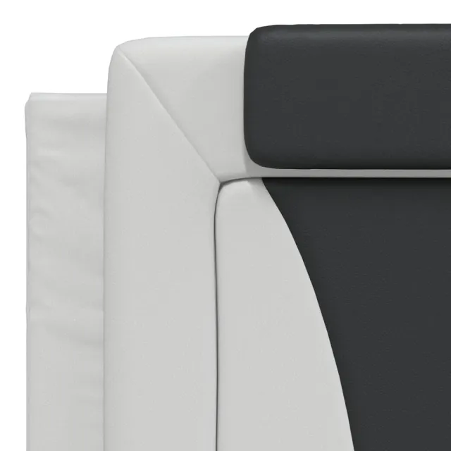 Lit Viana avec matelas blanc et noir 180x200 cm similicuir