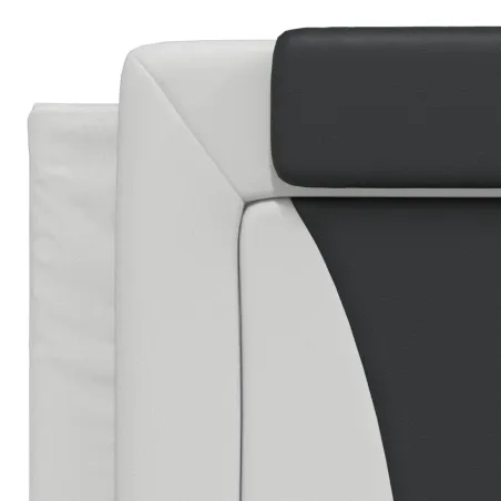 Lit Viana avec matelas blanc et noir 180x200 cm similicuir