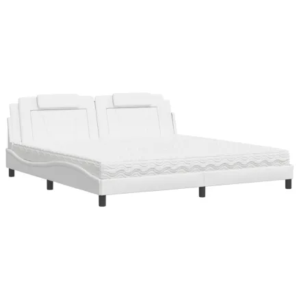 Lit Viana avec matelas blanc 200x200 cm similicuir 2