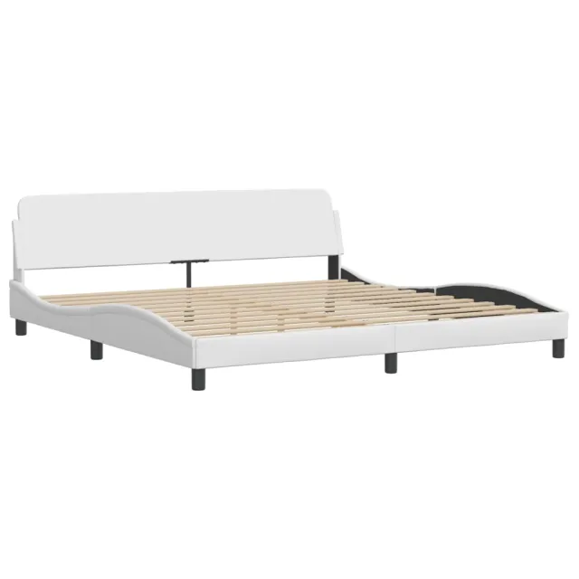 Lit Viana avec matelas blanc 200x200 cm similicuir