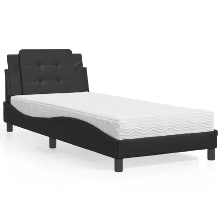 Cadre de lit sans matelas Zadar noir 80x200 cm similicuir