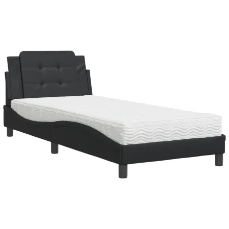 Cadre de lit sans matelas Zadar noir 80x200 cm similicuir