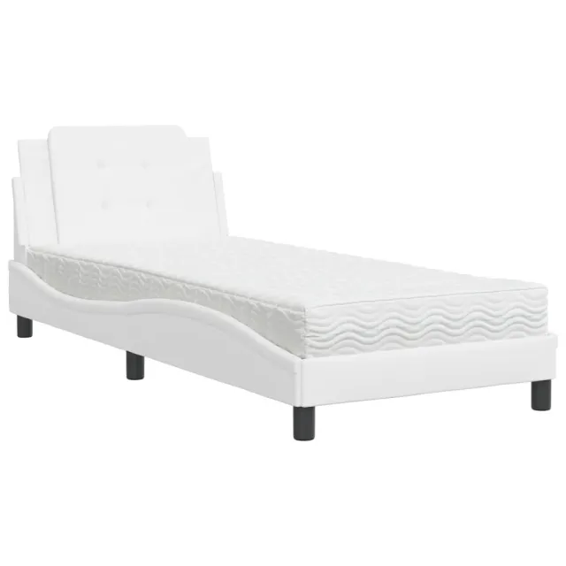 Cadre de lit sans matelas Zadar blanc 80x200 cm similicuir