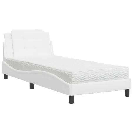 Cadre de lit sans matelas Zadar blanc 80x200 cm similicuir