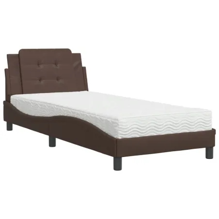 Cadre de lit sans matelas Zadar marron 80x200 cm similicuir