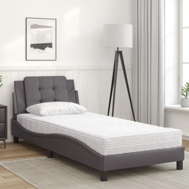 Cadre de lit sans matelas Zadar gris 80x200 cm similicuir