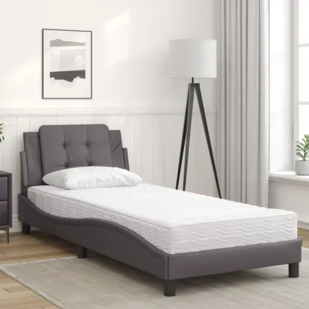 Cadre de lit sans matelas Zadar gris 80x200 cm similicuir