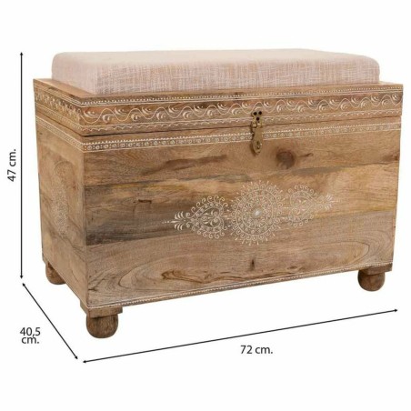 Banquette Alexandra House Living Blanc Naturel Bois de manguier Bois M