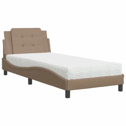 Cadre de lit sans matelas Zadar cappuccino 80x200 cm similicuir 2