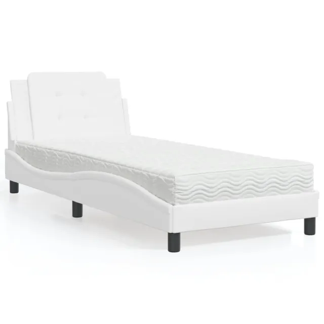 Cadre de lit sans matelas Zadar blanc 90x190 cm similicuir