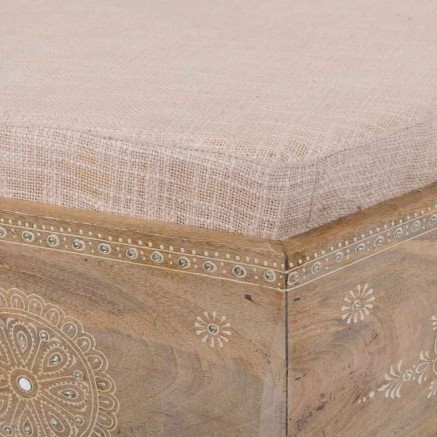 Kruk Alexandra House Living Wit Natuurlijk Mangohout Hout MDF 60 x 29 2