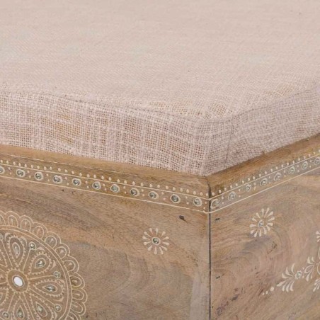 Banqueta Alexandra House Living Blanco Natural Madera de mango Madera