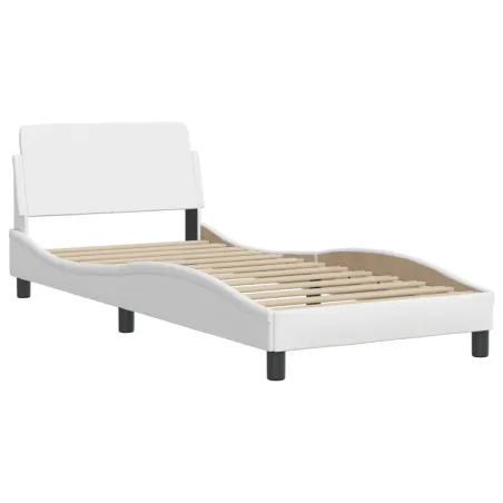 Cadre de lit sans matelas Zadar blanc 90x190 cm similicuir