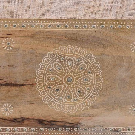 Banqueta Alexandra House Living Blanco Natural Madera de mango Madera