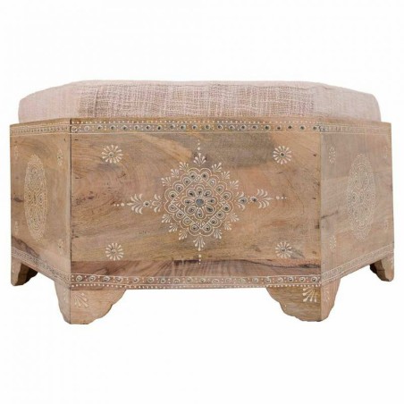 Panca Alexandra House Living Bianco Naturale Legno di mango Legno MDF