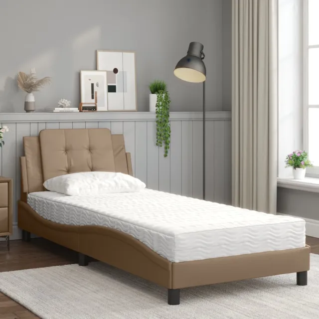 Cadre de lit sans matelas Zadar cappuccino 90x190 cm similicuir