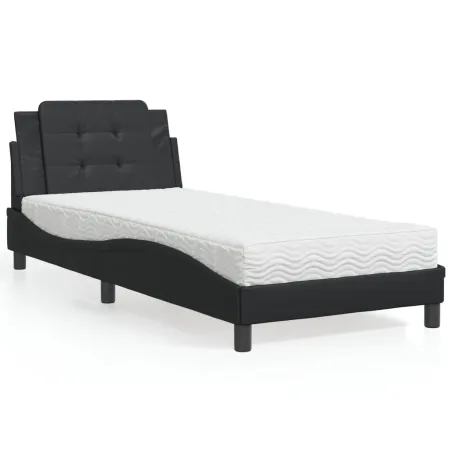 Cadre de lit sans matelas Zadar noir 90x200 cm similicuir