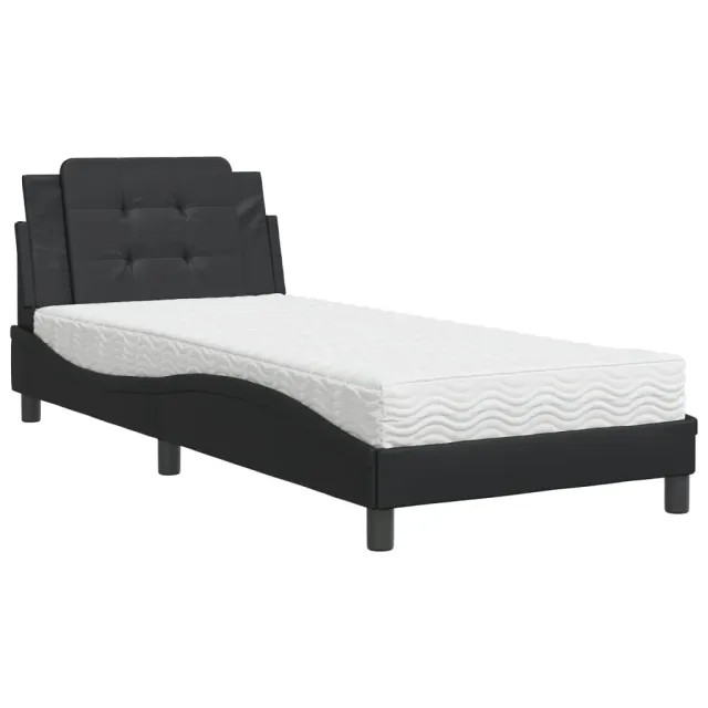 Cadre de lit sans matelas Zadar noir 90x200 cm similicuir