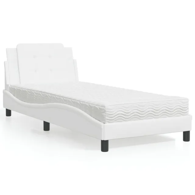 Cadre de lit sans matelas Zadar blanc 90x200 cm similicuir