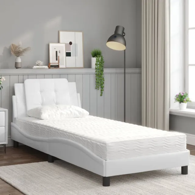 Cadre de lit sans matelas Zadar blanc 90x200 cm similicuir