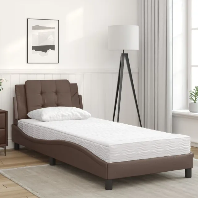 Cadre de lit sans matelas Zadar marron 90x200 cm similicuir