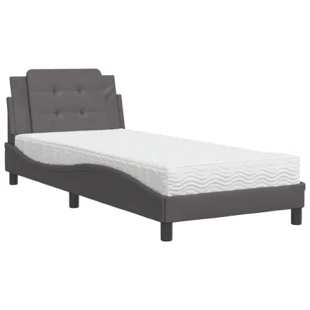 Cadre de lit sans matelas Zadar gris 90x200 cm similicuir 2