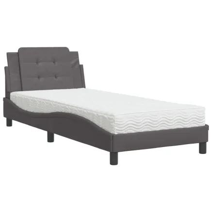 Cadre de lit sans matelas Zadar gris 100x200 cm similicuir 2