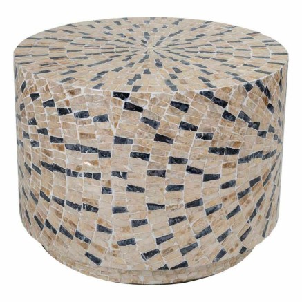 Table Basse Alexandra House Living Gris Crème Nacre noire Bois MDF 65