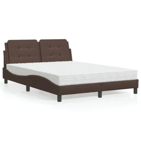 Cadre de lit sans matelas Zadar marron 120x200 cm similicuir