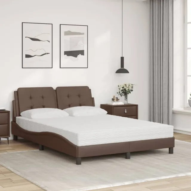 Cadre de lit sans matelas Zadar marron 120x200 cm similicuir