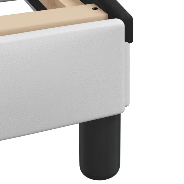 Cadre de lit sans matelas Zadar blanc et noir 120x200 cm similicuir