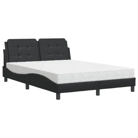 Cadre de lit sans matelas Zadar noir 140x190 cm similicuir