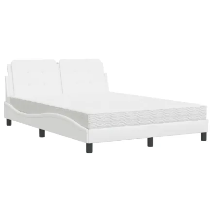 Cadre de lit sans matelas Zadar blanc 140x190 cm similicuir 2