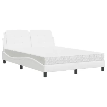Cadre de lit sans matelas Zadar blanc 140x190 cm similicuir
