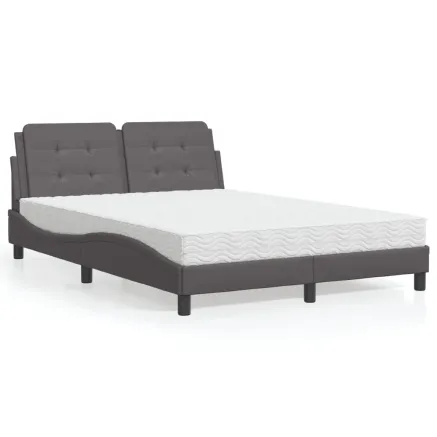 Cadre de lit sans matelas Zadar gris 140x190 cm similicuir