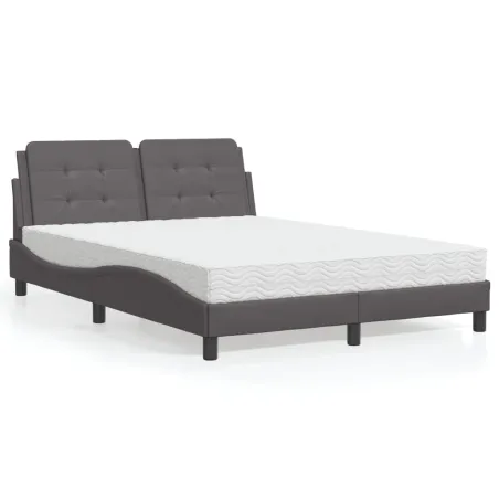 Cadre de lit sans matelas Zadar gris 140x190 cm similicuir
