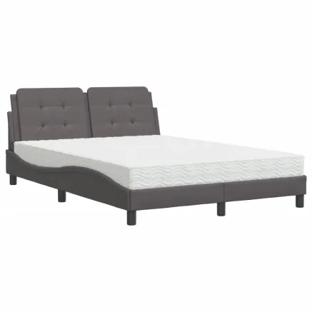 Cadre de lit sans matelas Zadar gris 140x190 cm similicuir 2