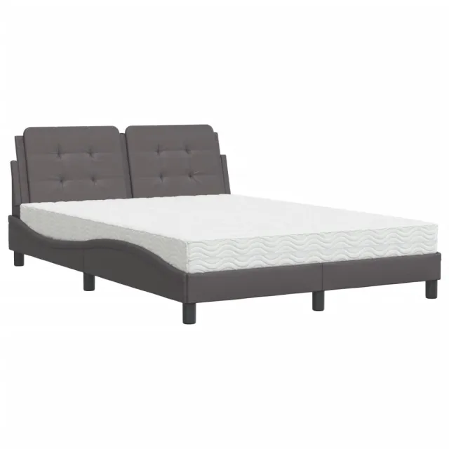 Cadre de lit sans matelas Zadar gris 140x190 cm similicuir