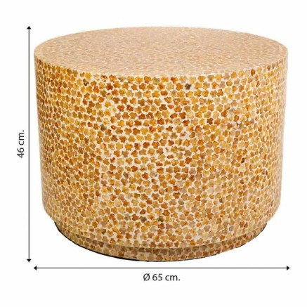 Table Basse Alexandra House Living Jaune Nacre noire Bois MDF 65 x 46 2