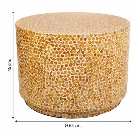 Centre Table Alexandra House Living Yellow Mother of pearl MDF Wood 65