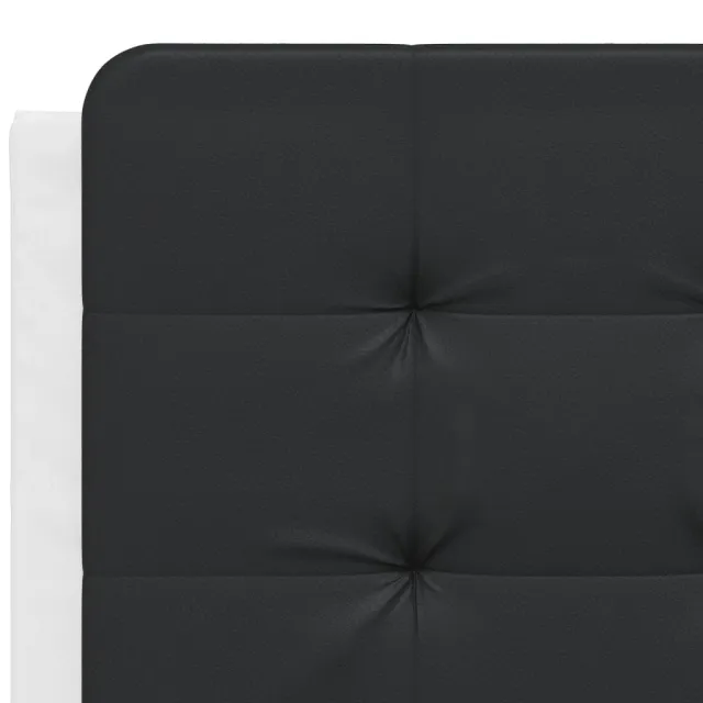 Cadre de lit sans matelas Zadar blanc et noir 140x190 cm similicuir