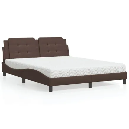 Lit avec matelas Zadar marron 160x200 cm similicuir