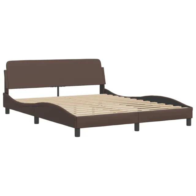 Lit avec matelas Zadar marron 160x200 cm similicuir