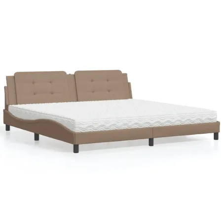 Lit avec matelas Zadar cappuccino 200x200 cm similicuir