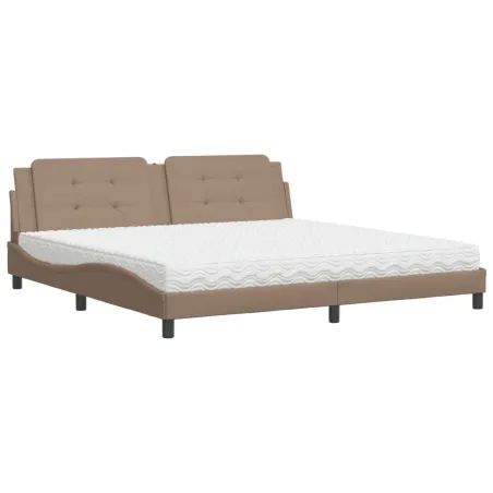 Lit avec matelas Zadar cappuccino 200x200 cm similicuir